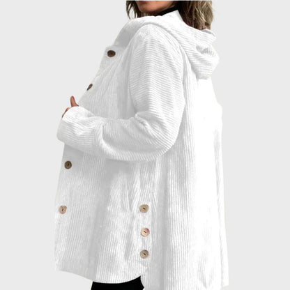 Veste en velours côtelé femme capuche confortable
