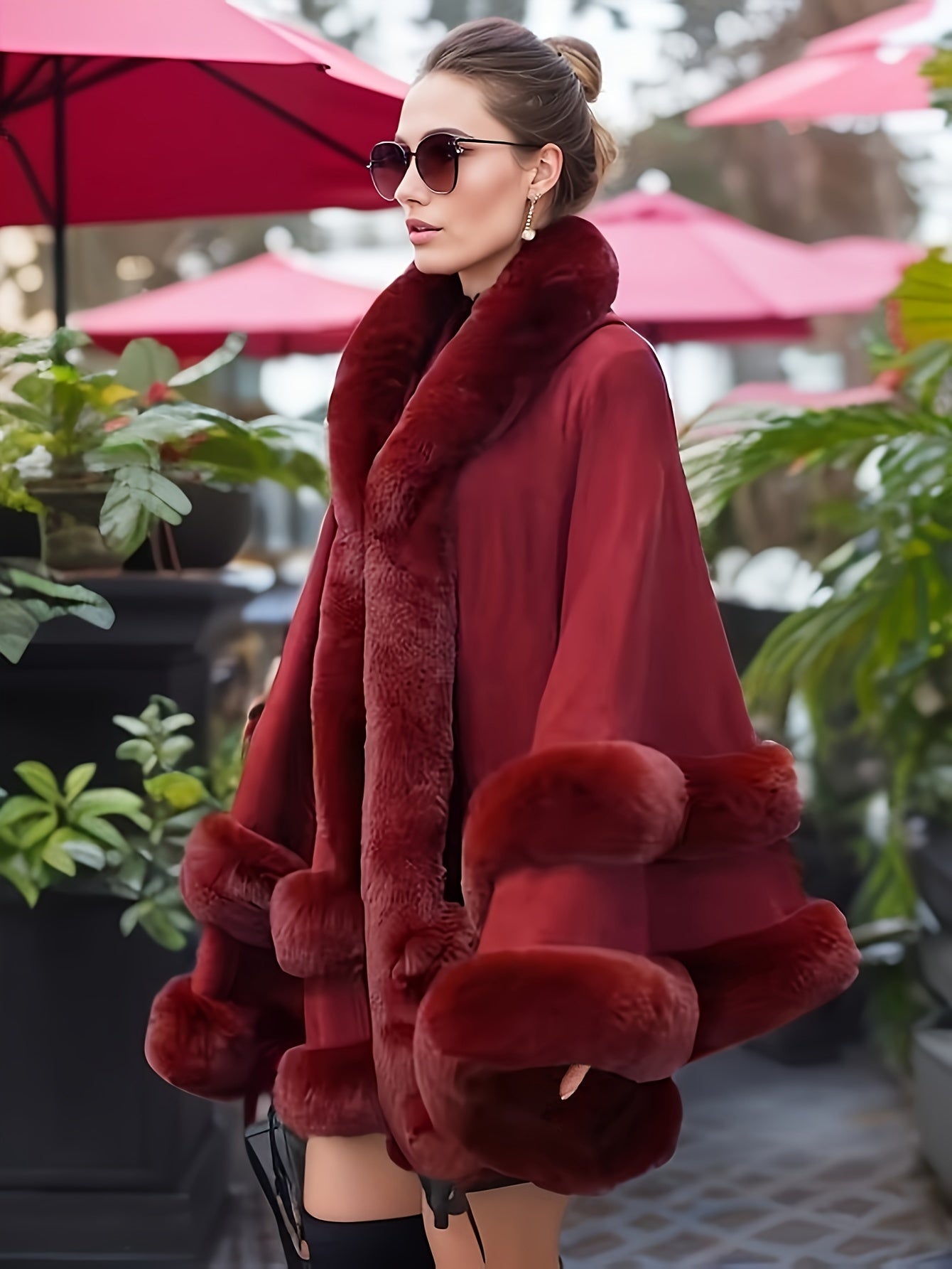 Veste ample pour femme en fausse fourrure