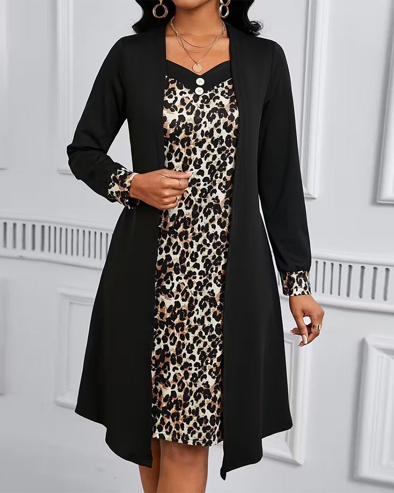 Robe de soirée léopard deux pièces tendance