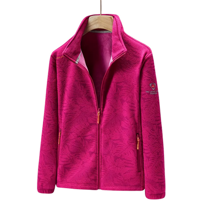Veste polaire coupe-vent pour femme avec motif floral
