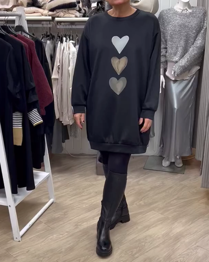Robe avec motif cœurs Décontracté Chic