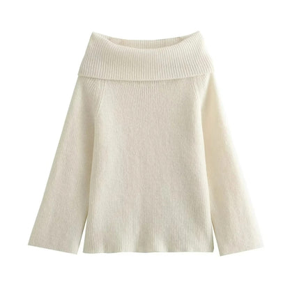 Pulls tricotés doux pour femmes, épaules dénudées