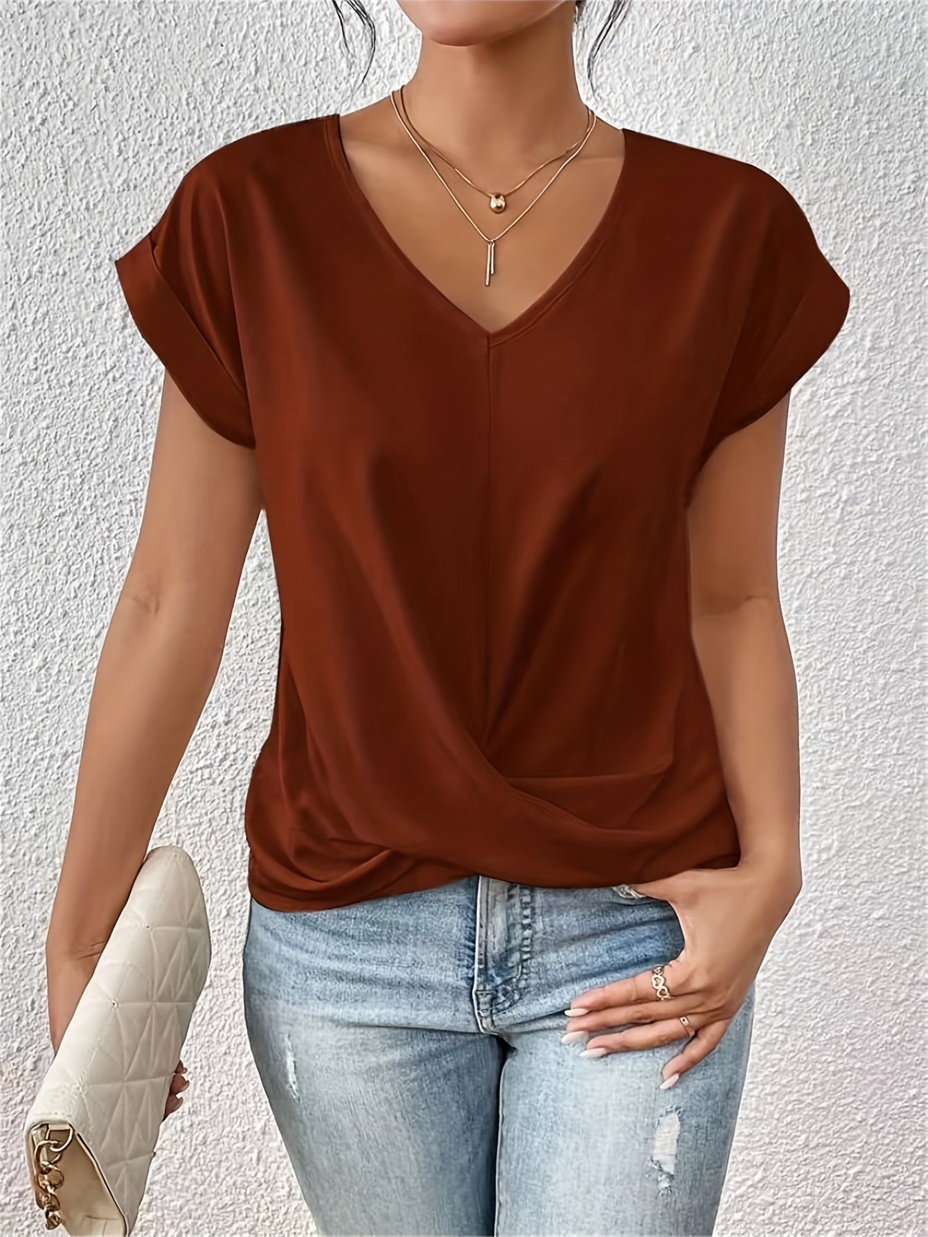 T-shirt ras du cou confortable pour femme