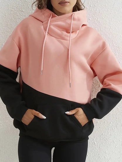 Sweat à capuche tendance pour femme avec blocs de couleurs