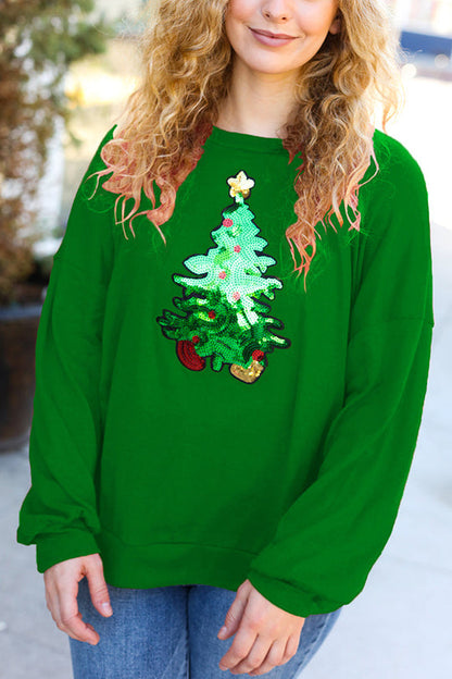 Sweat-shirt de Noël Fête Paillettes Coupe décontractée