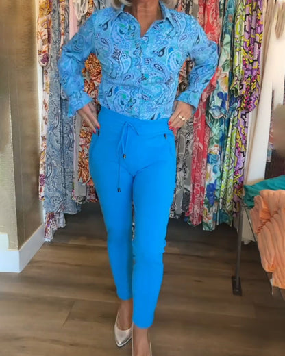 Chemise de vacances décontractée à manches longues