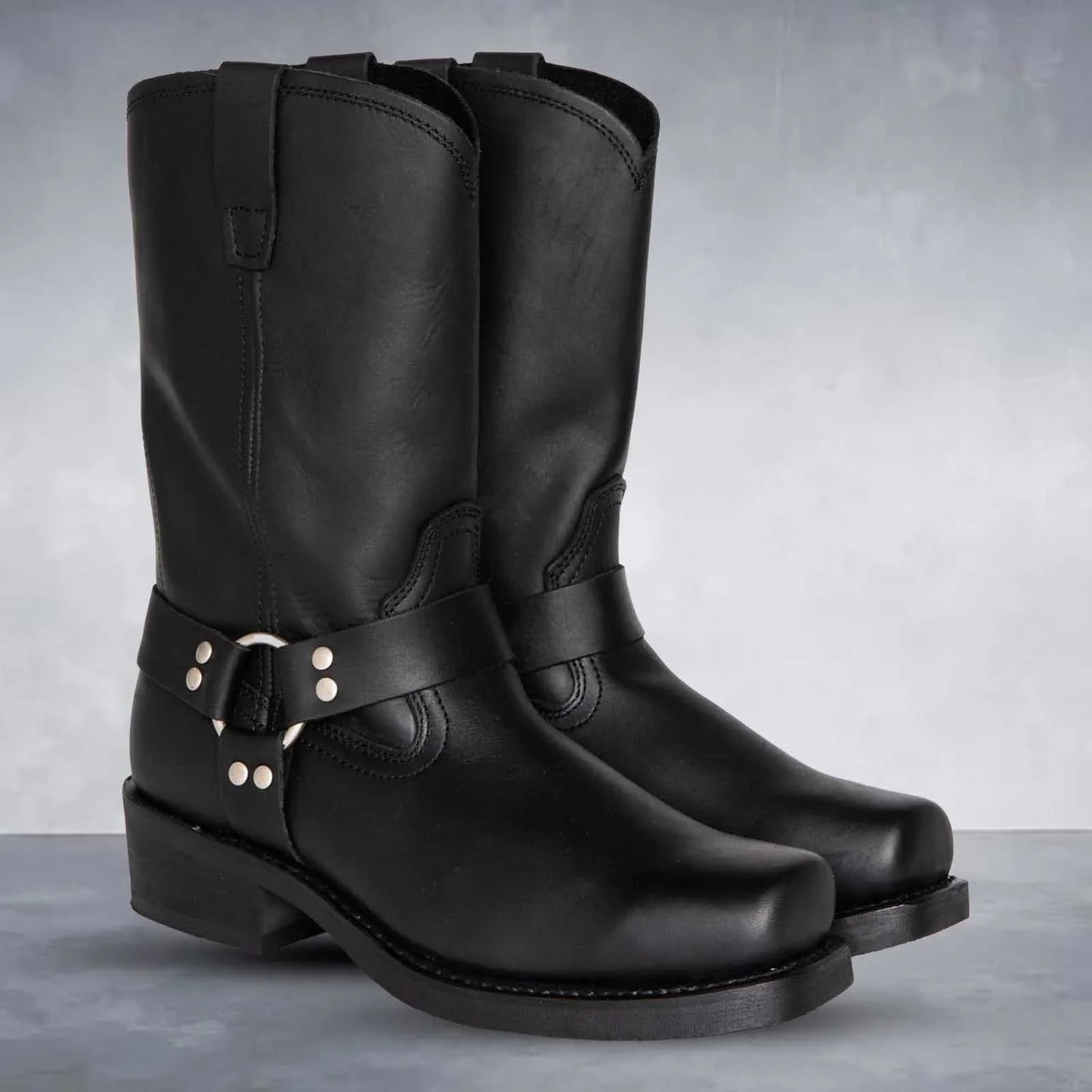 Bottes de cowboy en cuir style western mi-hautes
