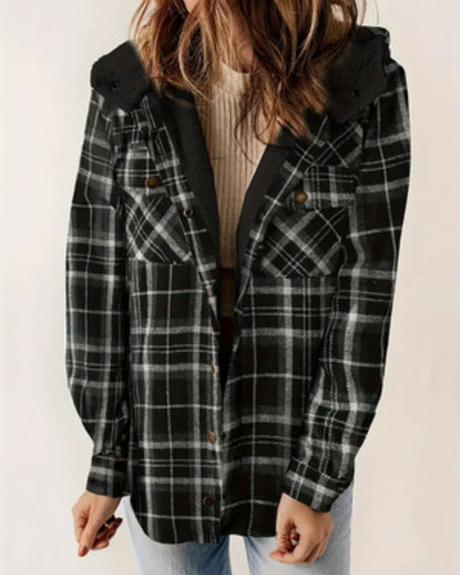 Veste Sherpa à carreaux femme