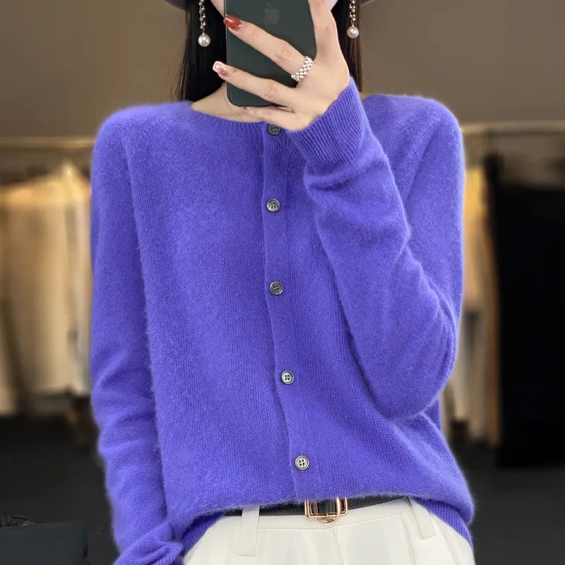 Cardigan en laine pour femmes Doux Élégant Automne Hiver