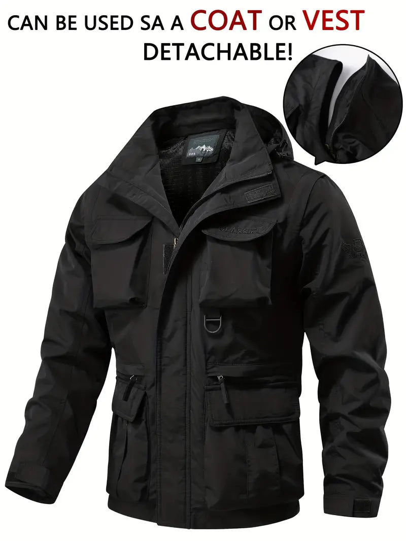 Coupe-vent chaud à capuche pour homme