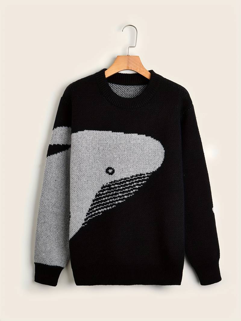 Pull douillet motif baleine de dessin animé