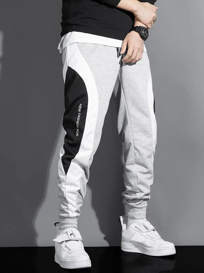 Pantalon de jogging décontracté color block design tendance
