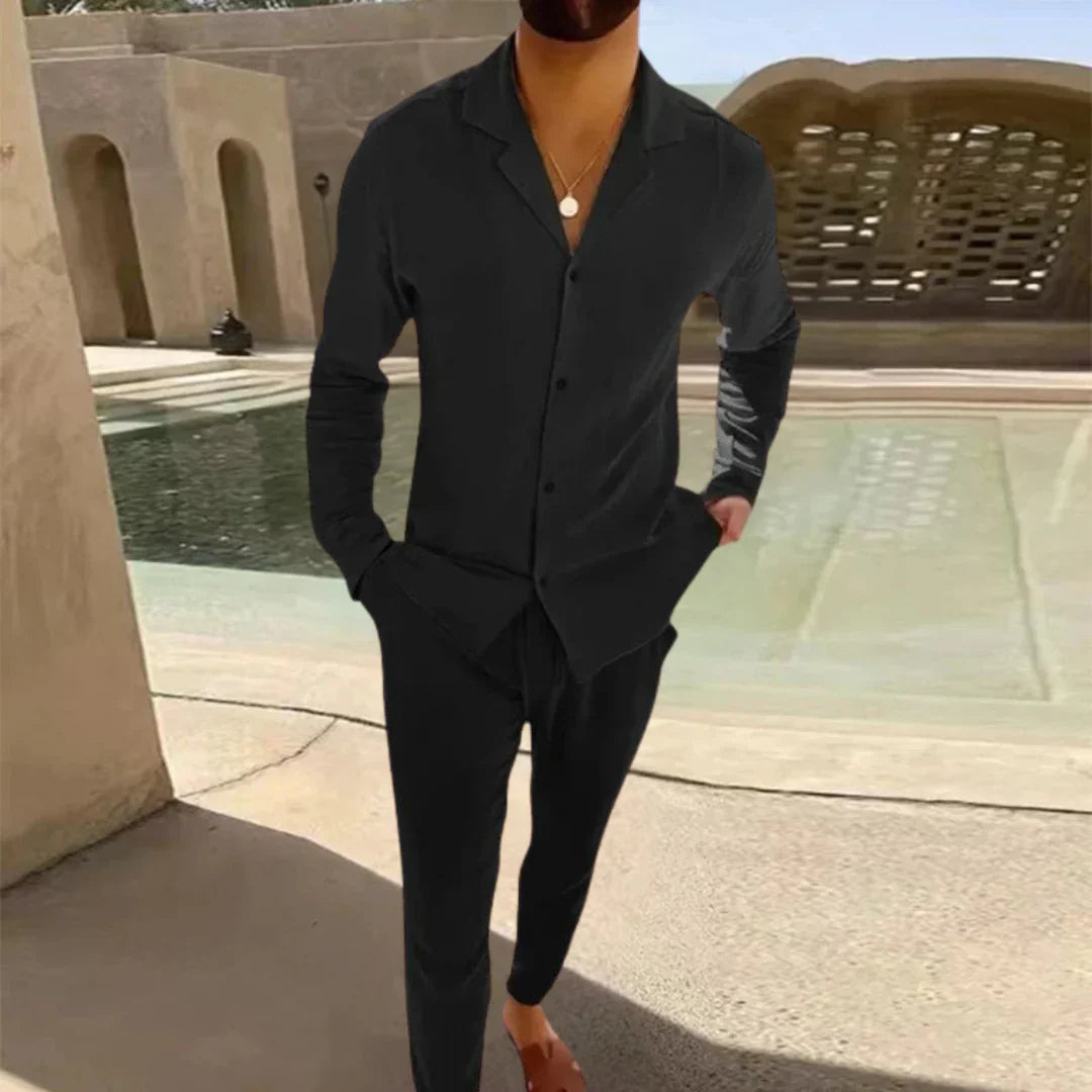 Chemise en lin élégante homme style classique