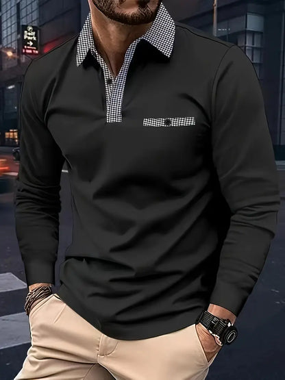 Ethan - Polo-shirt de printemps à manches longues élégant