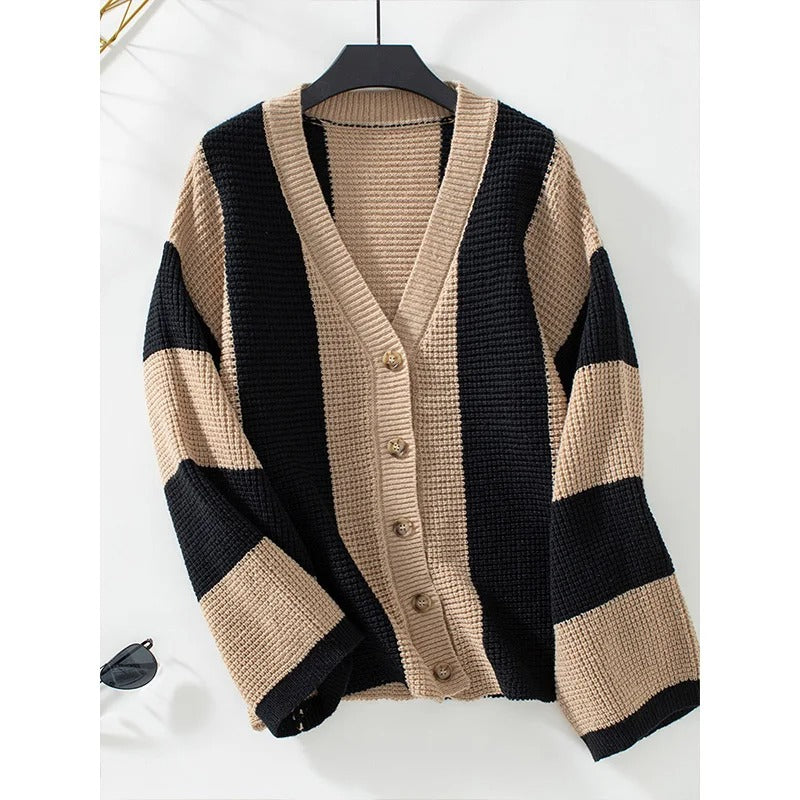 Gilet oversized rayé pour femmes