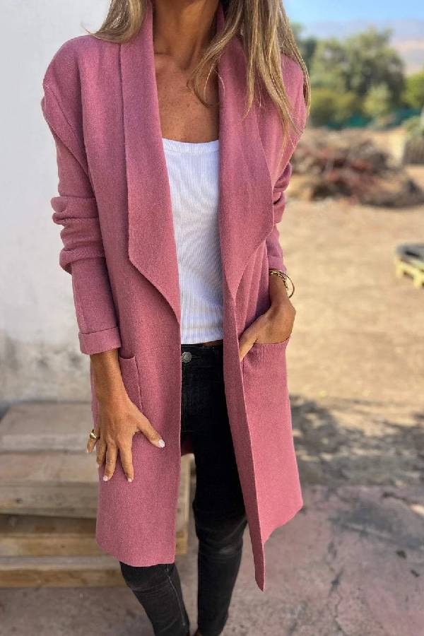 Gilet Cardigan Mi-long Tendance Femme