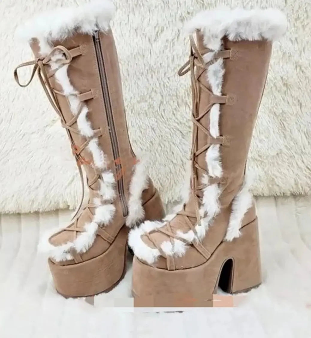 Bottes d'hiver pour femmes, bottes de neige à plateforme