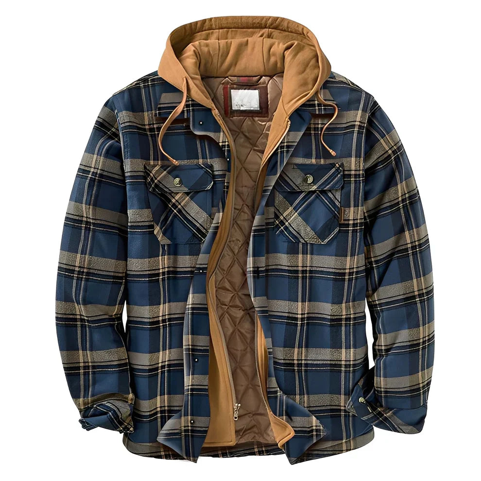 Veste à capuche classique à carreaux pour hommes