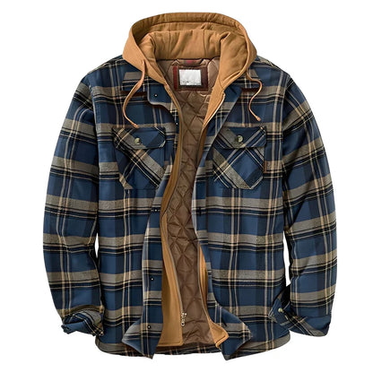 Veste à capuche classique à carreaux pour hommes