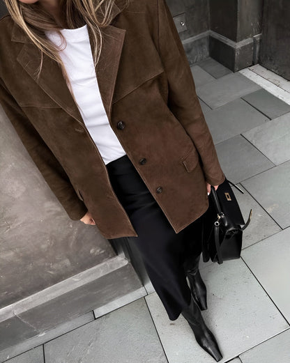 Blazer élégant en daim pour femme