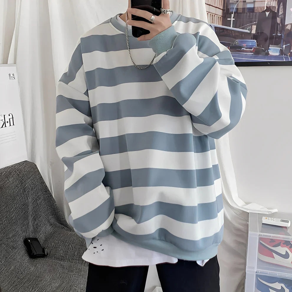 Pull oversize homme à rayures