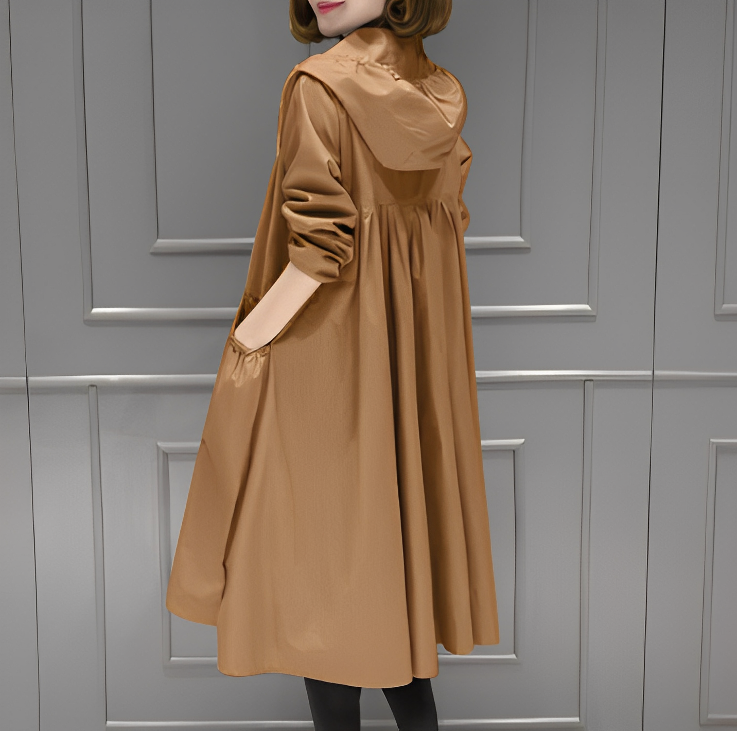 Imperméable femme élégant à capuche