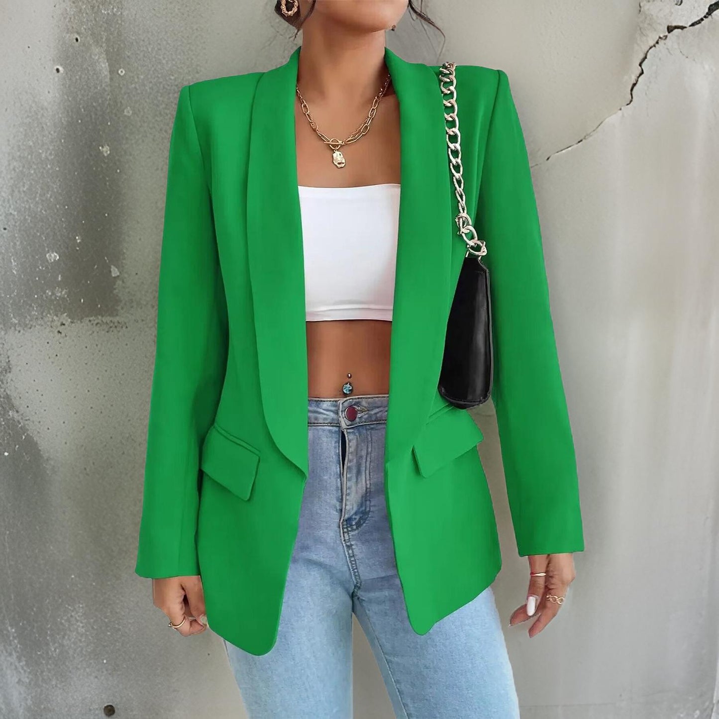 Blazer femme tendance en tissu mélangé