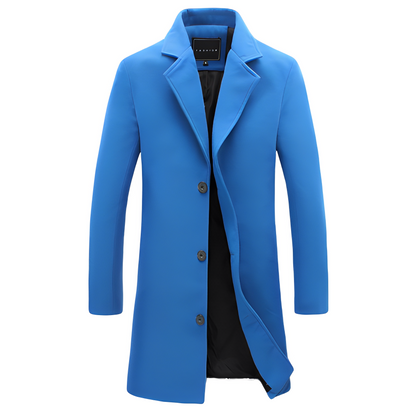 Manteau d'hiver élégant pour homme en laine noire