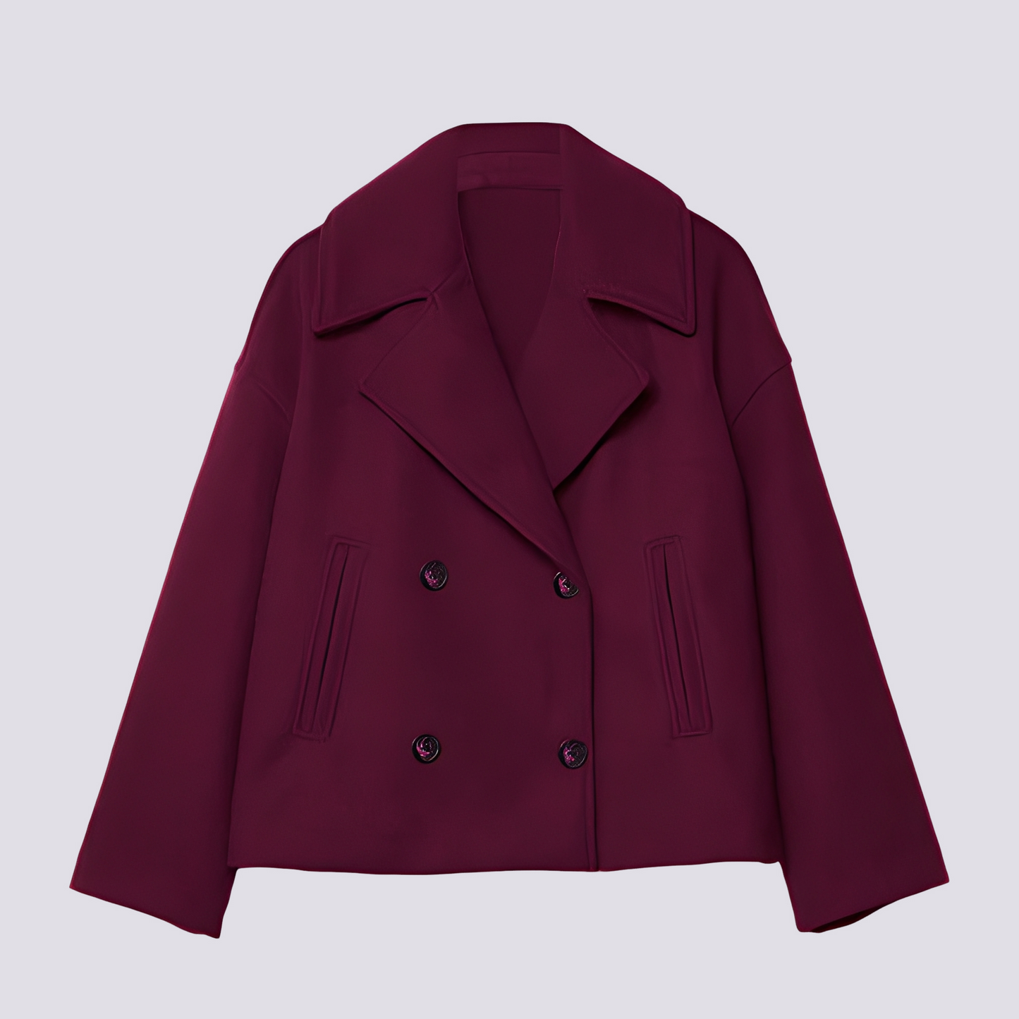 Veste en laine courte élégante pour femme avec revers
