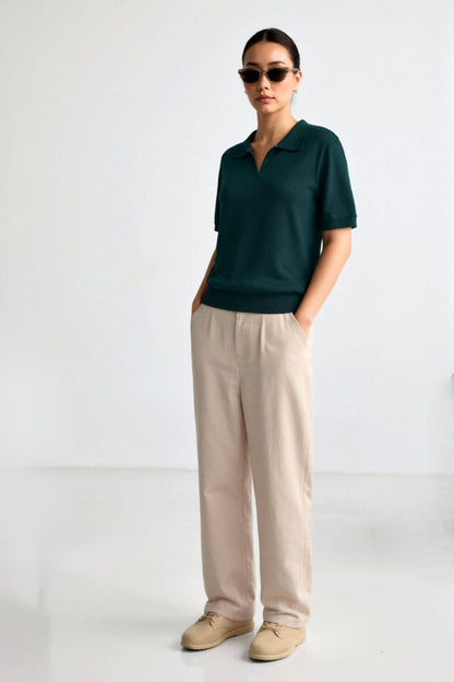 Damen Polo Shirt Bequem Kurzärmlig Sommer - IdealeKleiden