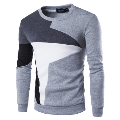 Pull-over homme color block col rond moderne