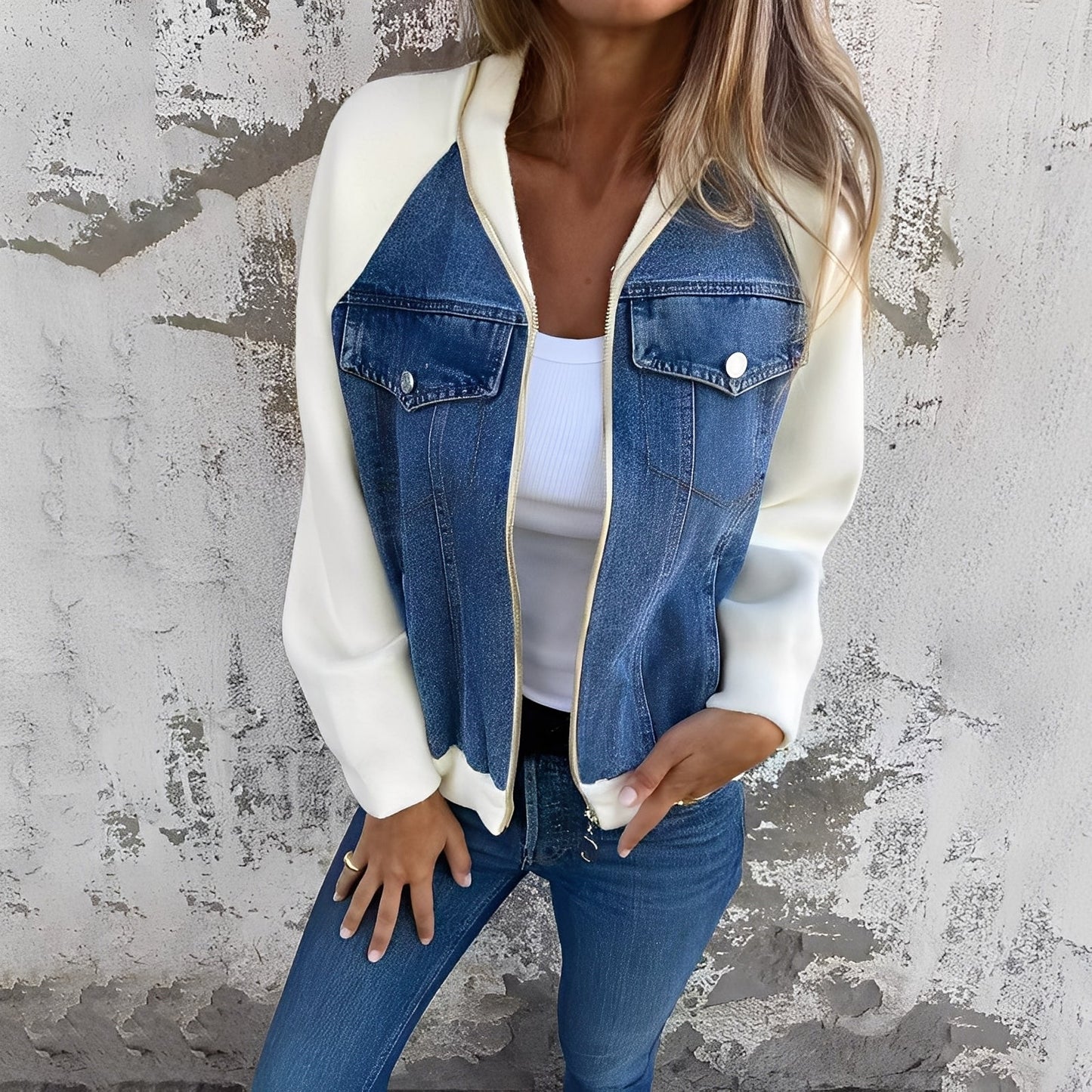 Veste en jean stylée pour femme au design tendance