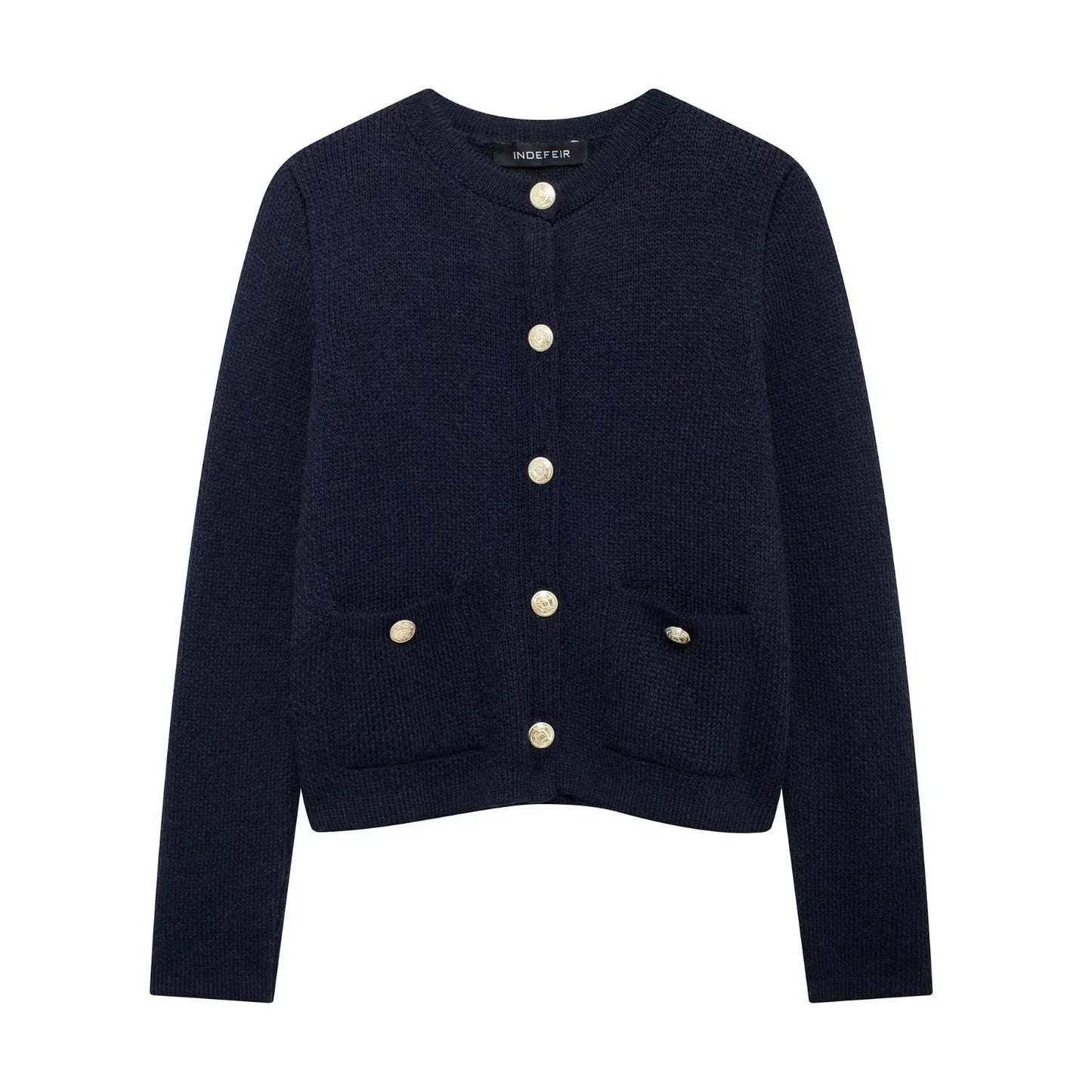 Cardigan chic pour femme avec boutons dorés