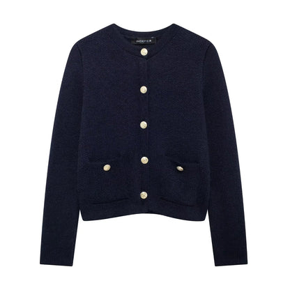 Cardigan chic pour femme avec boutons dorés