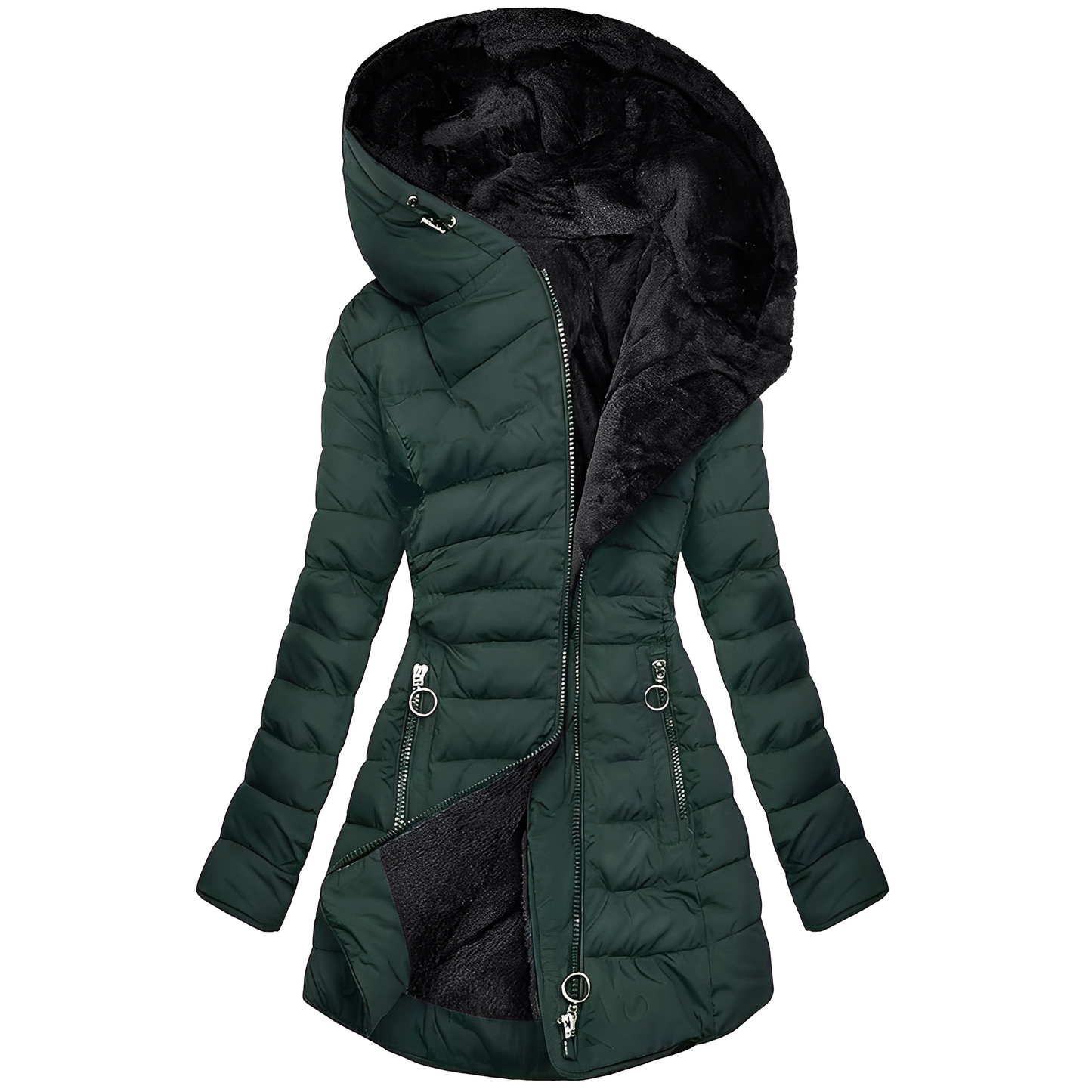 Robe d'hiver chaude pour femme, manteau en peluche à capuche