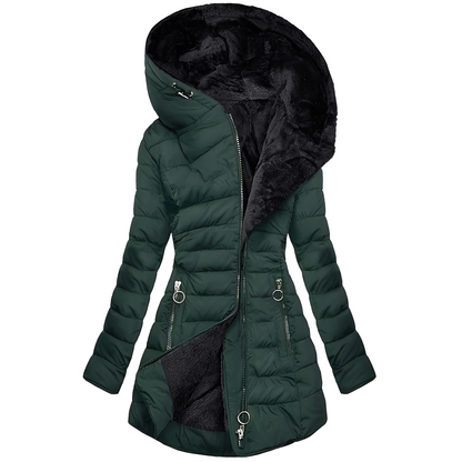 Robe d'hiver chaude pour femme, manteau en peluche à capuche