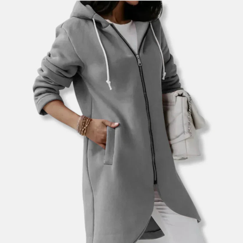 Sweat-veste ample avec capuche et fermeture éclair