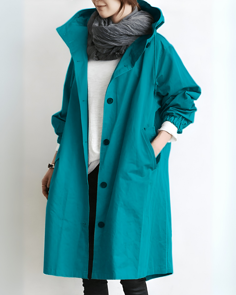 Trench-coat élégant pour femme avec capuche