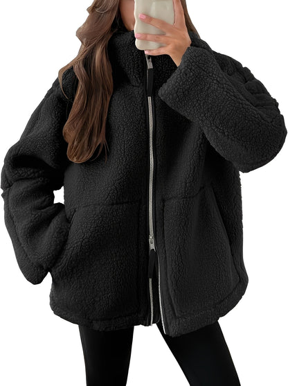 Veste en laine élégante pour femme avec fermeture éclair