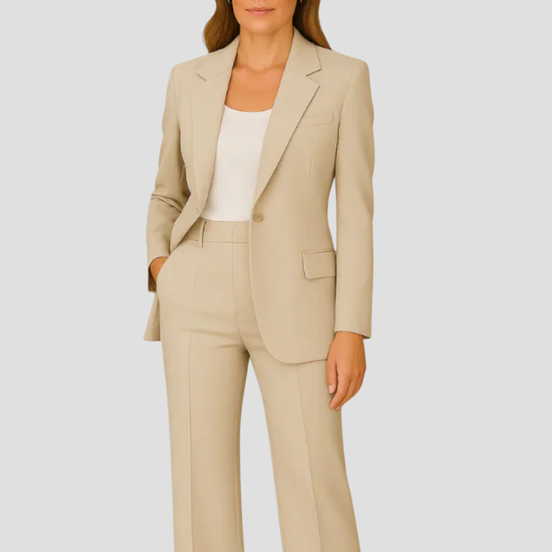 Ensemble tailleur-pantalon pour femme avec long blazer