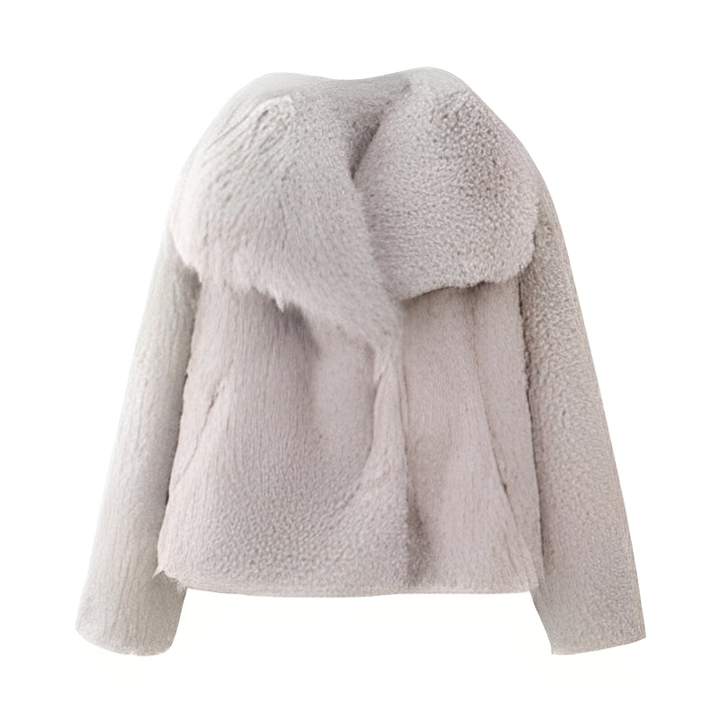 Manteau élégant pour femme en fausse fourrure au design luxueux