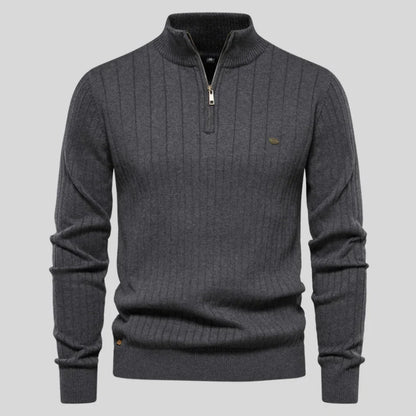 Pull en tricot pour homme Chaud Demi-fermeture éclair Édition hiver
