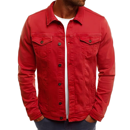 Veste en jean moderne pour homme avec poches