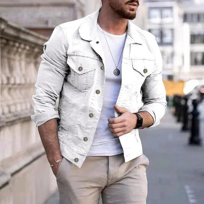 Veste en jean classique pour homme coupe slim moderne