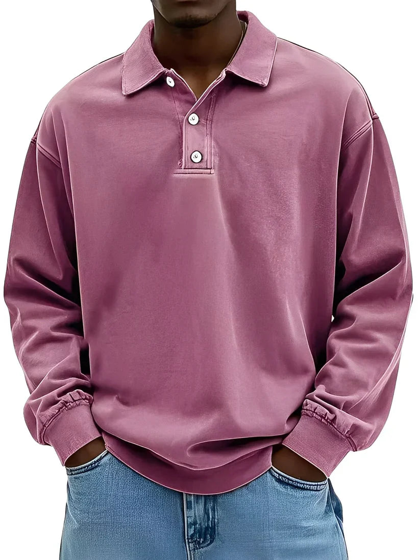 Polo homme élégant manches longues