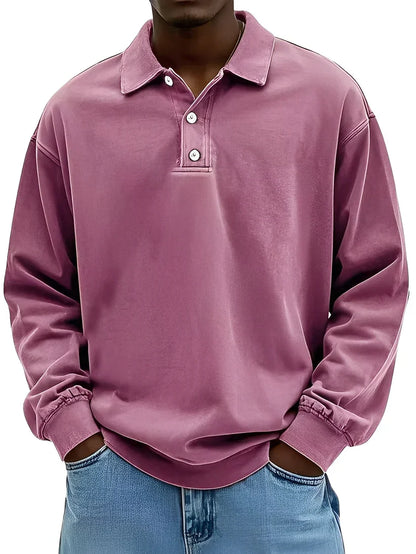 Polo homme élégant manches longues