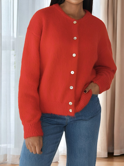 Manteau en laine vintage pour femme, classique, à boutons