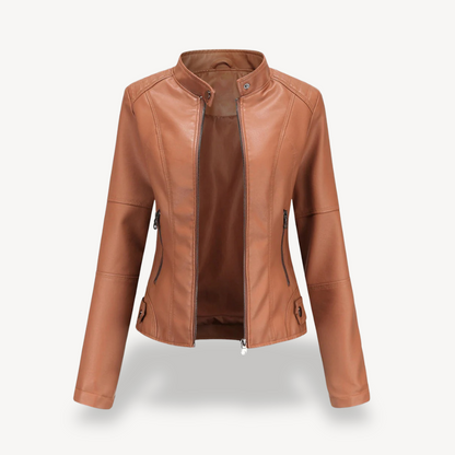 Blouson en cuir pour femme, style motard