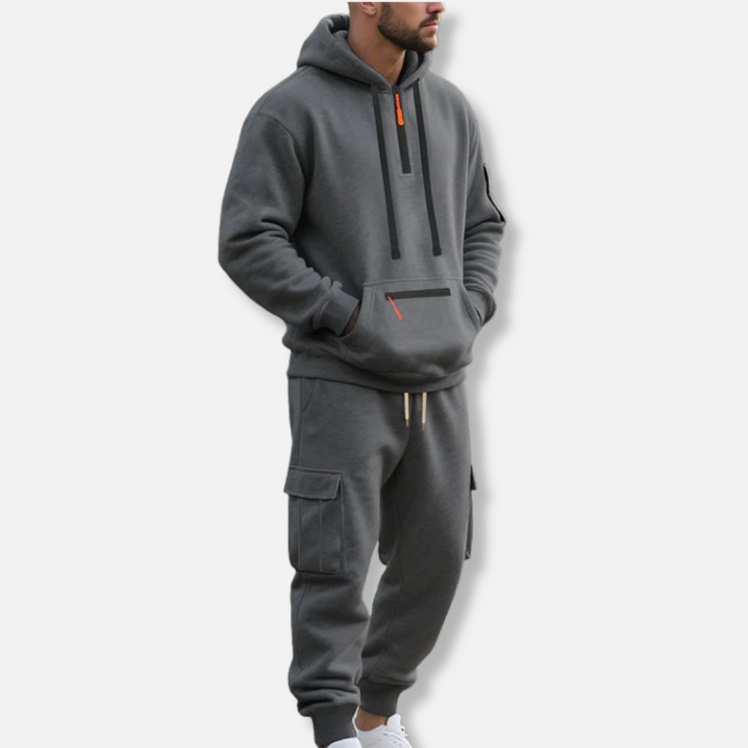 Survêtement confortable, Sweat à capuche, Pantalon cargo