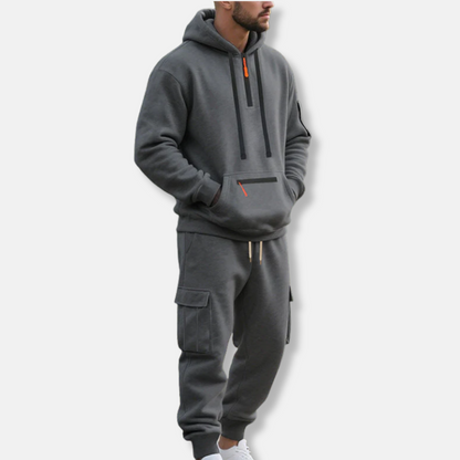 Survêtement confortable, Sweat à capuche, Pantalon cargo